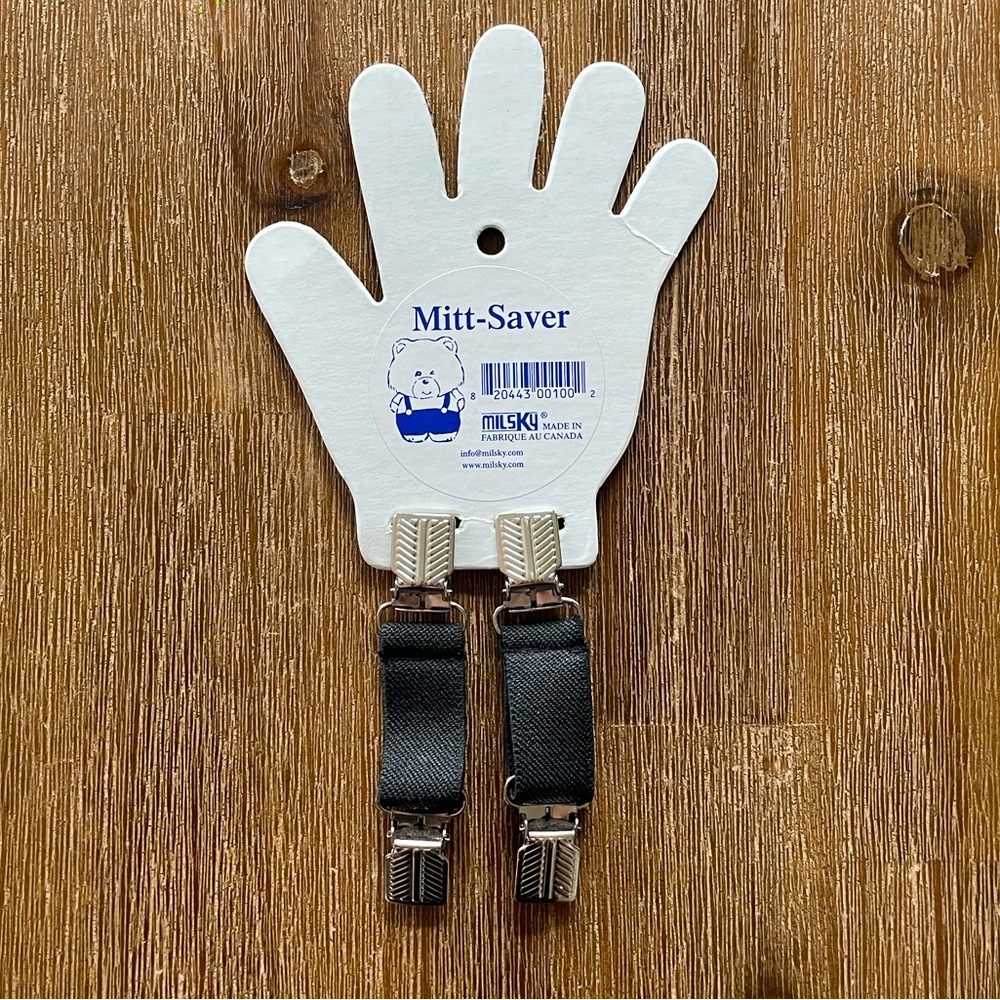 🧤Mitt-Saver Mitten Clips - Kids Mitten & Glove Clips - Black with Sliver Clips